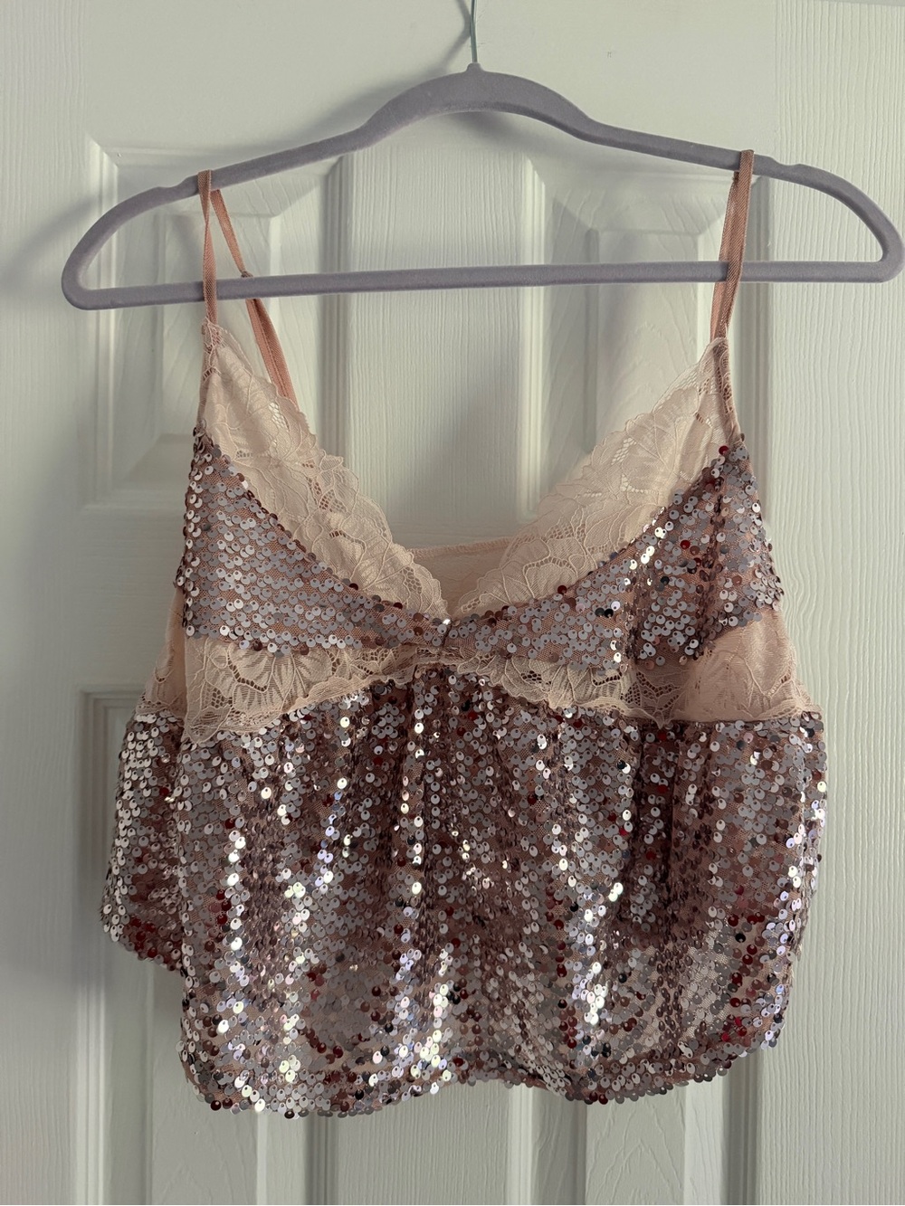 Free People Right Rythm Sequin Cami in Champagne - Picture 2 of 4